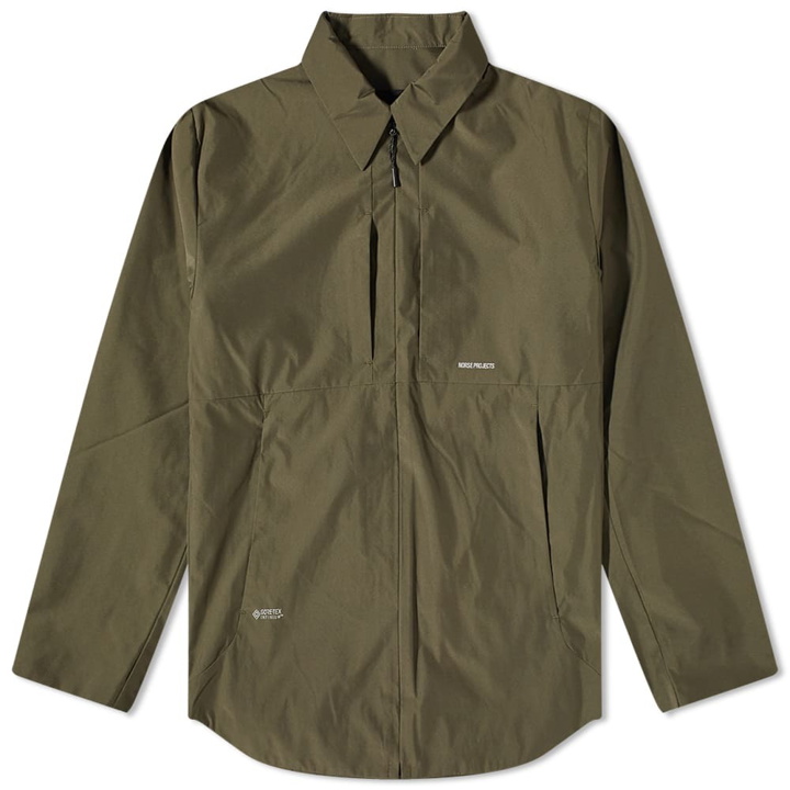 Photo: Norse Projects Men's Jens Gore-Tex Infinium 2.0 Jacket in Ivy Green