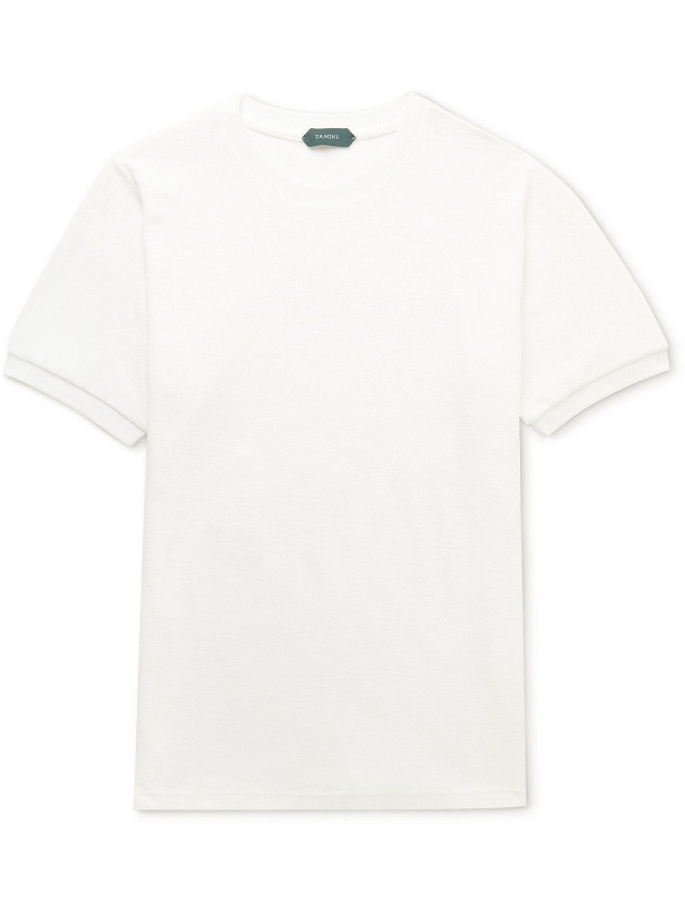 Photo: Incotex - Zanone Garment-Dyed Cotton-Terry T-Shirt - White