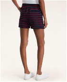 Brooks Brothers Women's French Terry Striped Drawstring Shorts | Navy/Red