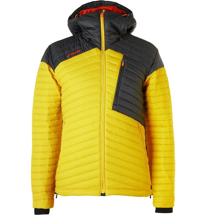 Photo: Phenix - Alpine Interlock Slim-Fit Colour-Block Quilted Ski Jacket - Yellow