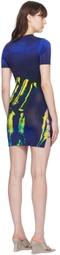 Louisa Ballou Blue O-Ring Minidress