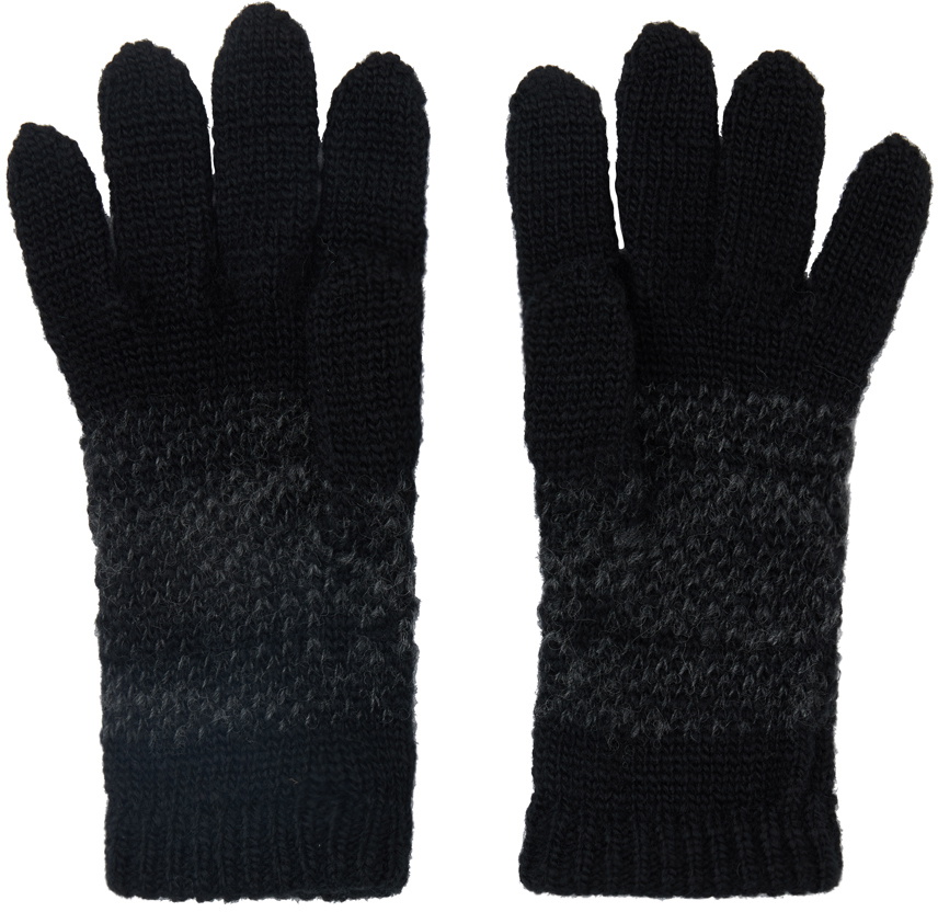 Y's Black Fair Isle Gloves