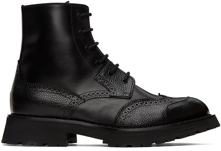 Photo: Alexander McQueen Black Leather Lace-Up Boots
