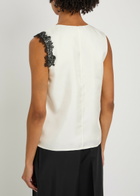 Rohe Lace-embellished Silk top Cream