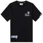 Men's AAPE Street Baseball Moon Face Back Print T-Shirt in Black