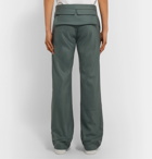 Off-White - Grey-Green Virgin Wool-Blend Suit Trousers - Green