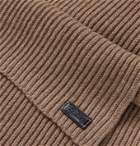 Brioni - Cable-Knit Wool and Cashmere-Blend Scarf - Brown