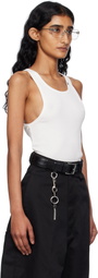 WILLY CHAVARRIA White 'Willy' Ribbed Tank Top