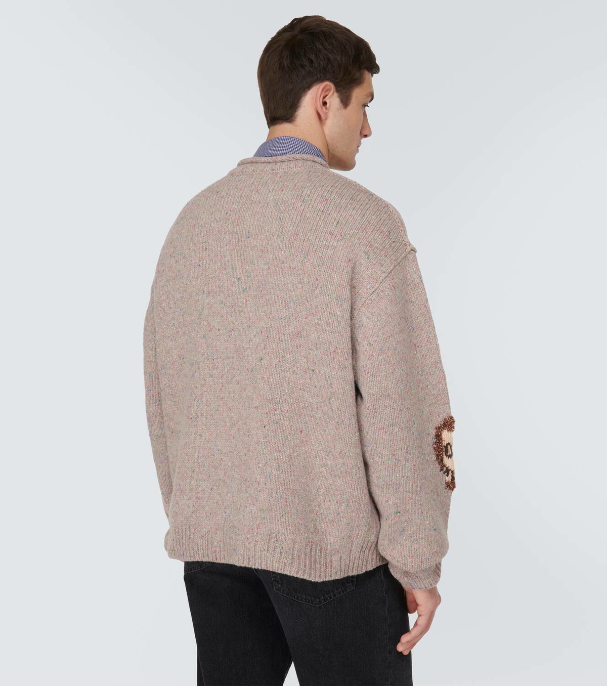 トップス Acne Studios Wool blend jacquard Knit Acne Studios - Jacquard sweater - White/black