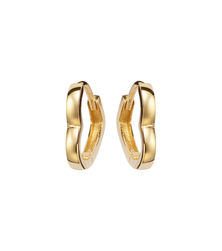 Photo: Stone and Strand Heart 14kt gold (585/1000) huggie earrings