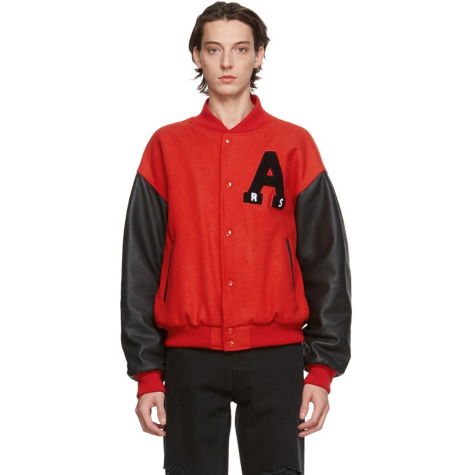 Photo: Raf Simons Red and Black American Bomber Jacket