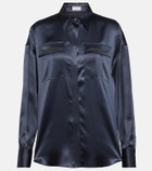 Brunello Cucinelli Embellished satin shirt
