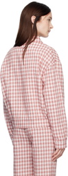 Moschino Jeans Red Viscose-Linen Check Jacket