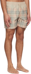 Burberry Beige Gradient Check Swim Shorts