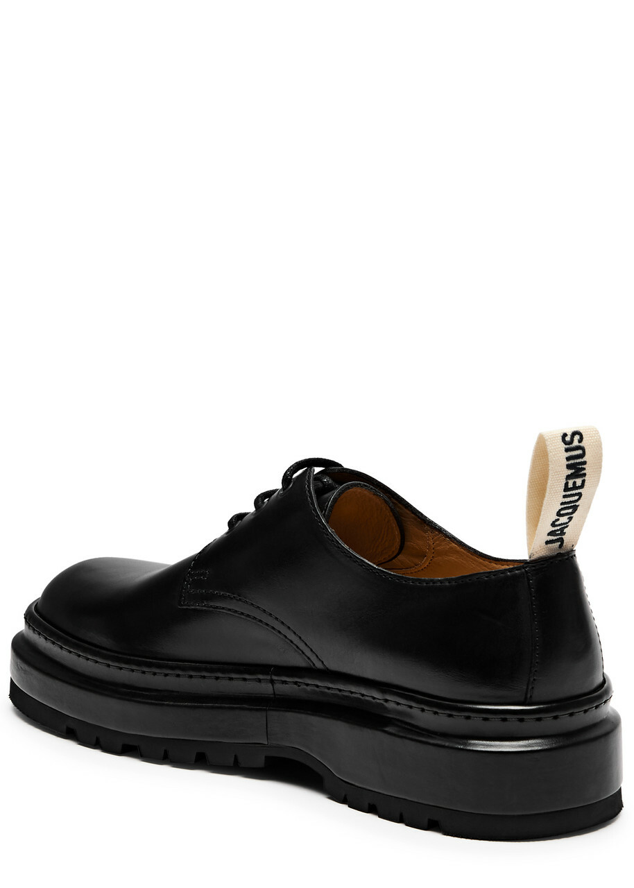 Jacquemus Les Derbies Pavane Leather Derby Shoes Black Jacquemus