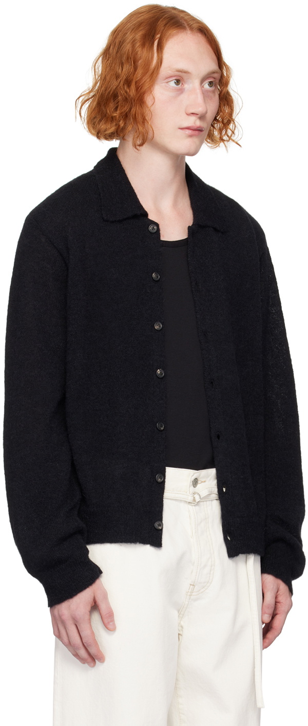 OUR LEGACY Black Evening Polo Cardigan Our Legacy