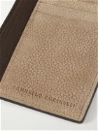 Brunello Cucinelli - Textured Suede and Full-Grain Leather Cardholder