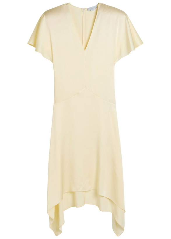 Photo: Stella Mccartney Asymmetric Satin Midi Dress Cream