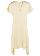 Stella Mccartney Asymmetric Satin Midi Dress Cream