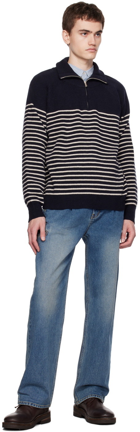 Dunst Navy Striped Sweater