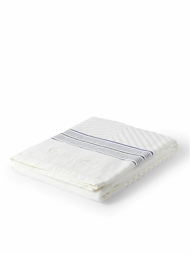 Photo: Loro Piana - Logo-Embroidered Striped Cotton-Jacquard Towel