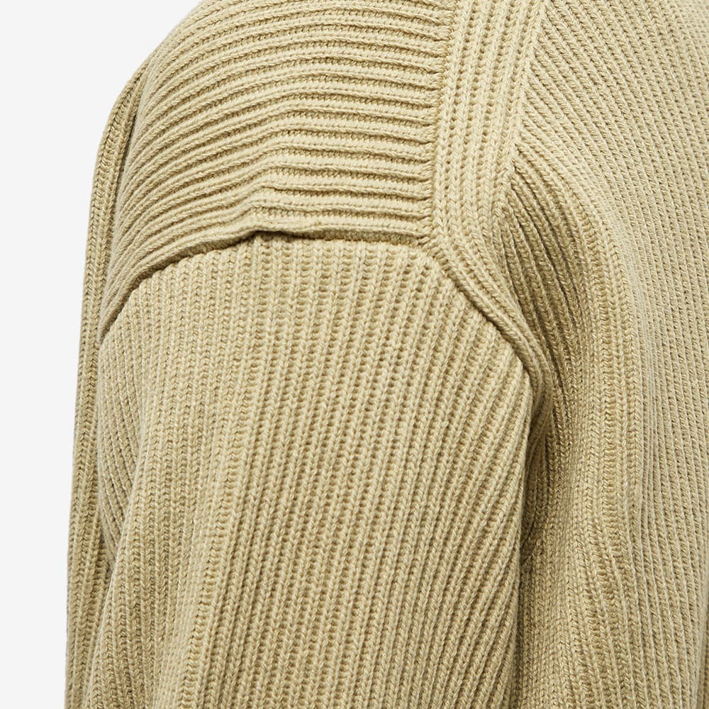 Auralee Men's Rib Knit Cardigan in Top Yellow