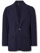 Drake's - MK-I Games Cotton-Seersucker Blazer - Blue