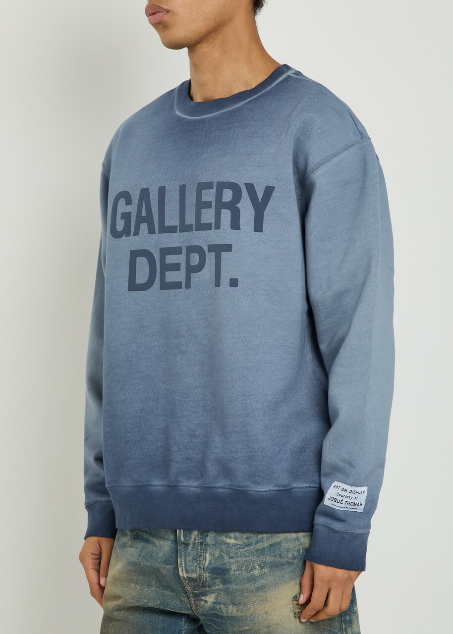 Gallery Dept. Logo-print Washed Cotton Sweatshirt Blue