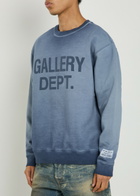 Gallery Dept. Logo-print Washed Cotton Sweatshirt Blue