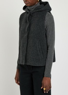 Eileen Fisher Hooded Bouclé Vest Charcoal