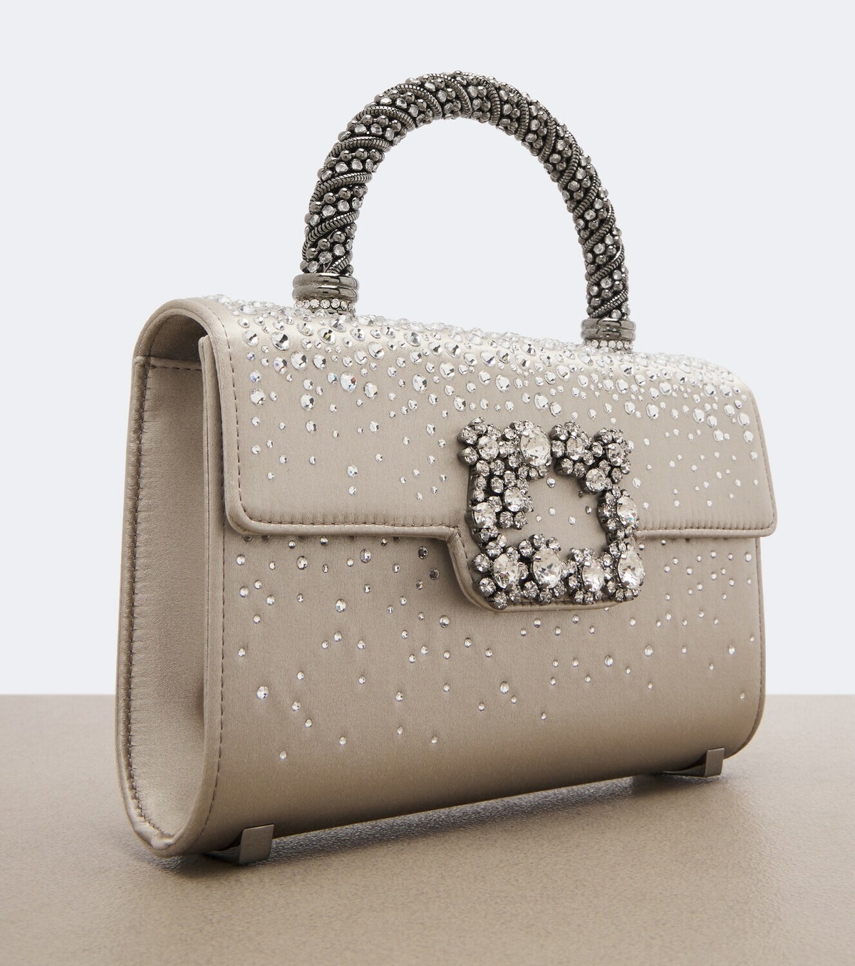 Roger Vivier Envelope embellished satin top-handle bag