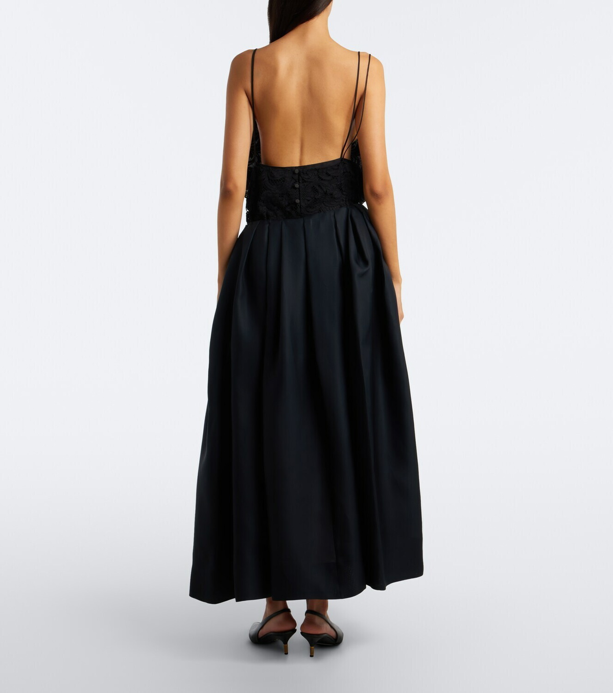 Khaite Adara pleated silk maxi skirt