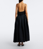 Khaite Adara pleated silk maxi skirt