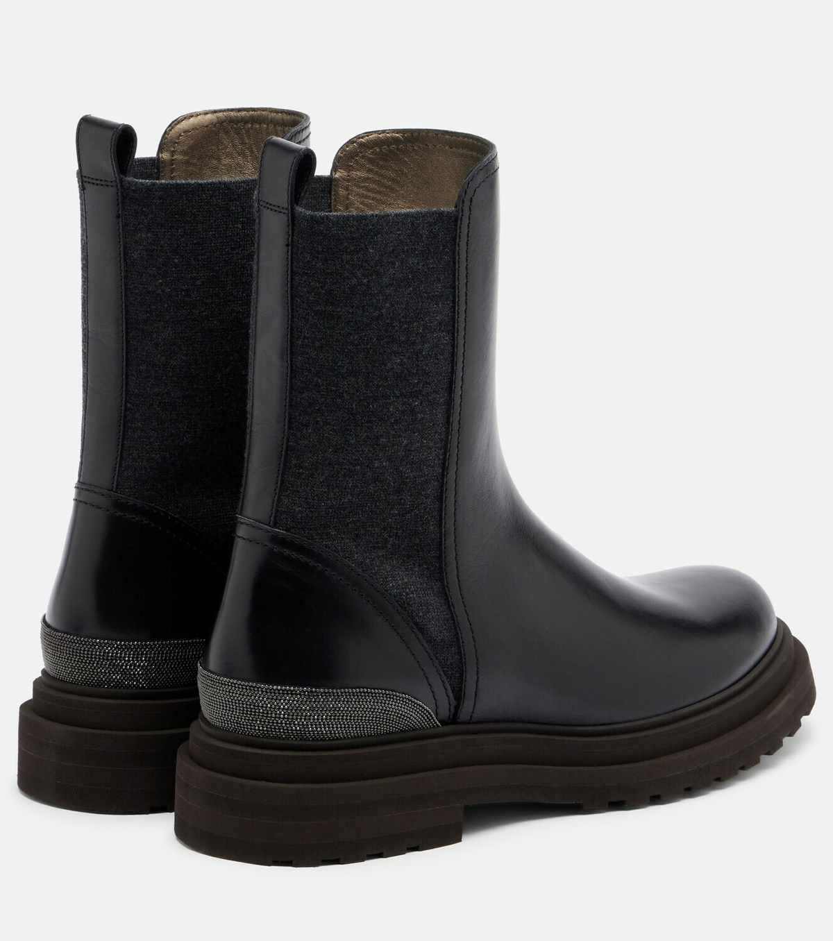 Brunello Cucinelli Monili leather Chelsea boots