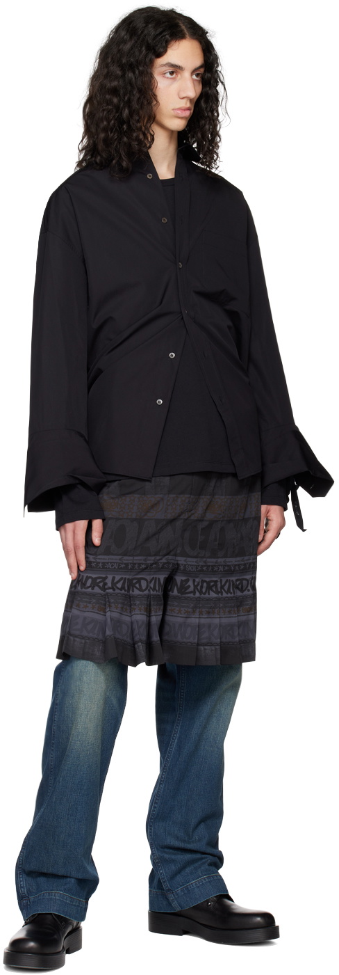 Marina Yee Black Deconstructed Long Sleeve T-Shirt