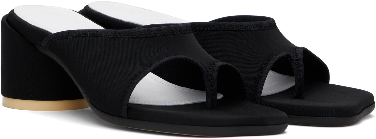 靴 MM6 Sandals MM6 Maison Margiela Webbing Leather Sandals | Black | FARFETCH