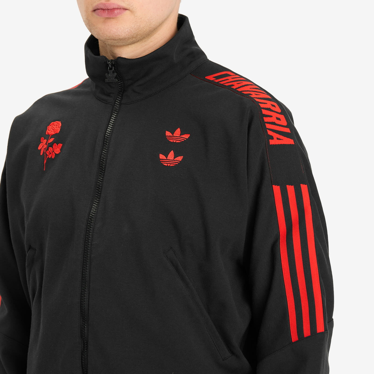 Adidas Men's x Willy Chavarria KNIT TRACKTOP in Black adidas