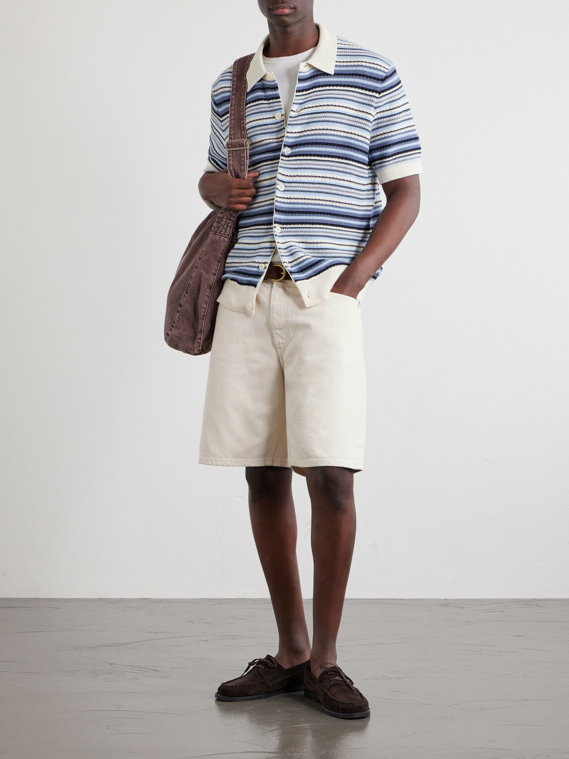 NN07 - Otis Straight-Leg Organic Denim Shorts - Neutrals