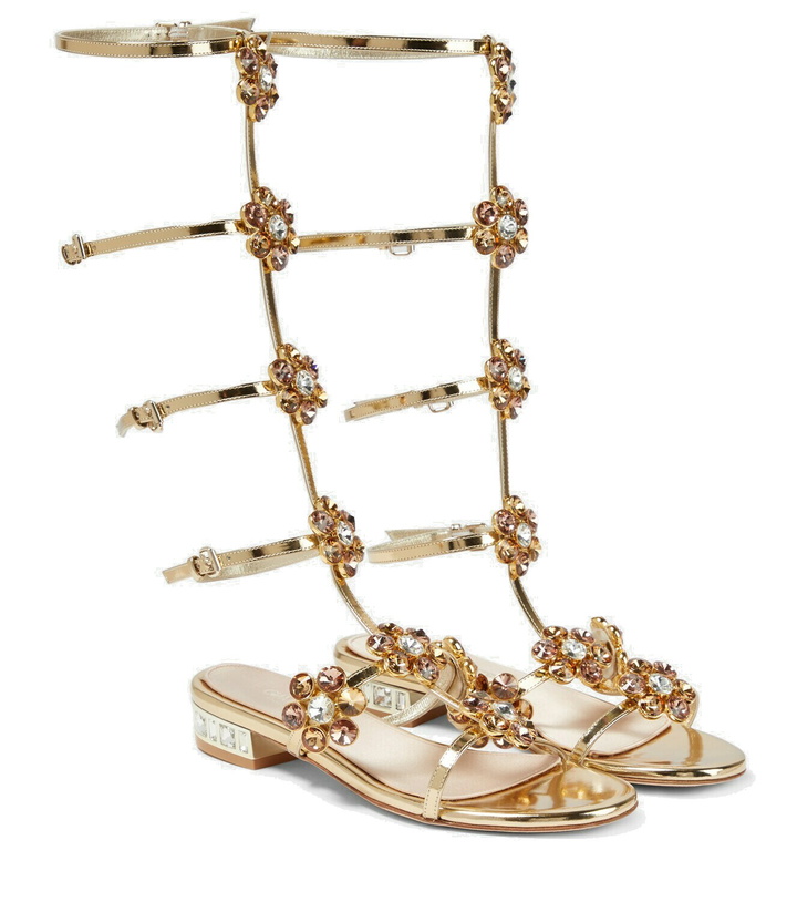 Photo: Giambattista Valli Embellished leather gladiator sandals