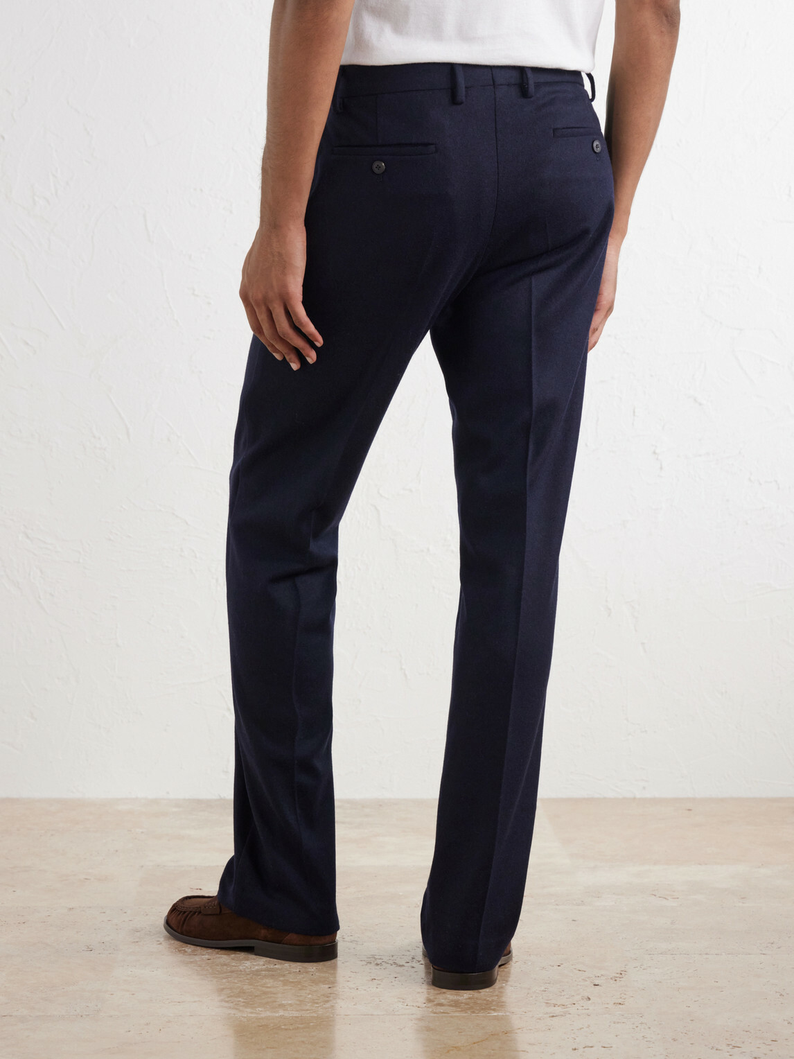 Sunspel - Straight-Leg Wool Trousers - Blue