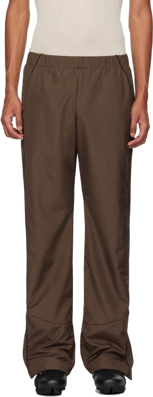 Photo: Robyn Lynch Brown Recycled Nylon Track Pants