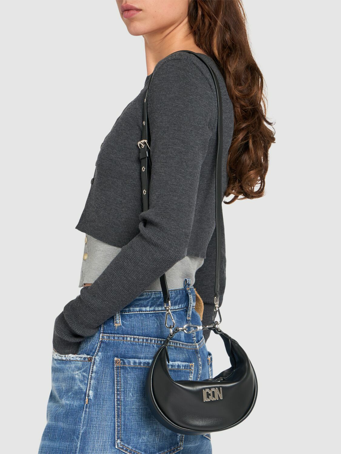 DSQUARED2 ICON ミニウエストバッグ ケース 美品 ブラック DSQUARED2（ディースクエアード） ウエストポーチ Icon New Generation