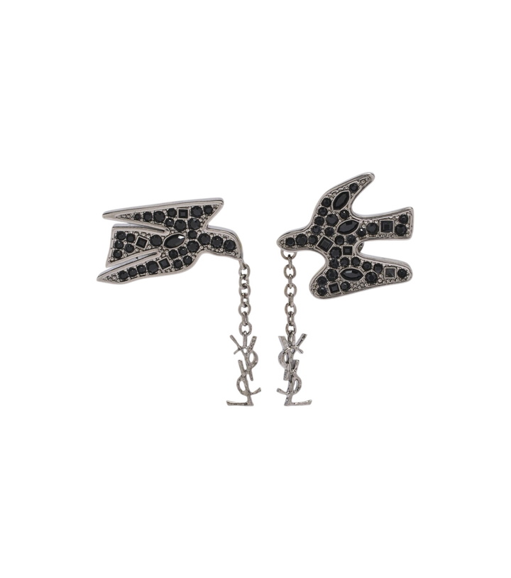 Photo: Saint Laurent Cassandre crystal-embellished earrings