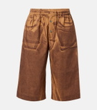 Acne Studios Printed cotton Bermuda shorts