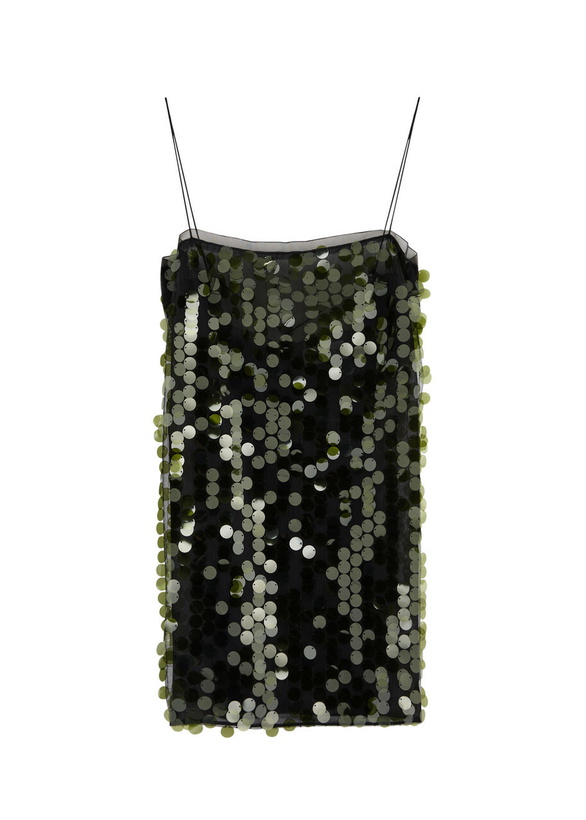 Photo: 16 Arlington Fia Sequin-embellished Tulle Mini Dress Green