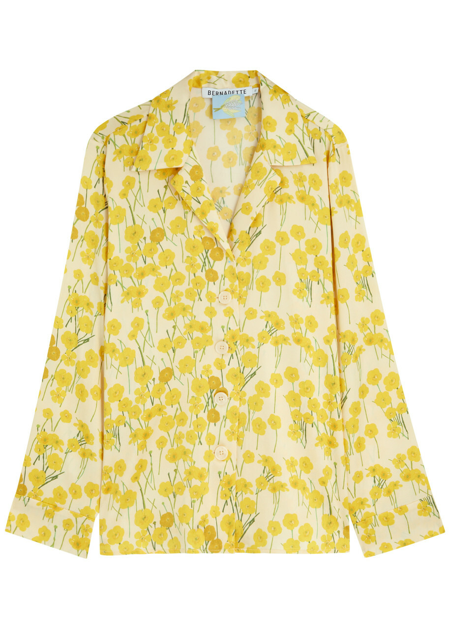 Bernadette Louis Floral-print Stretch-silk Pyjama Shirt Multi Print
