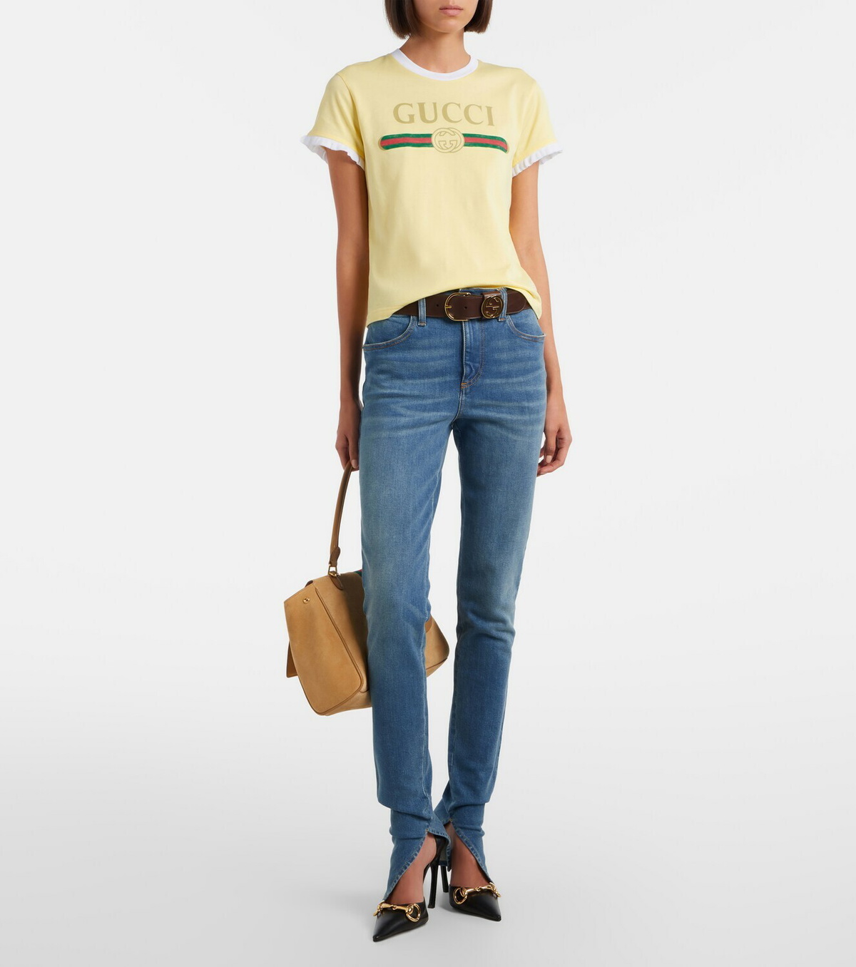 Gucci Paparazzo Medium suede top-handle bag