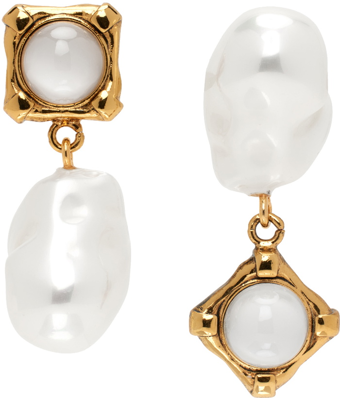 Photo: Erdem Gold Pearl & Stone Drop Earrings