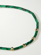 Luis Morais - Gold, Malachite and Diamond Beaded Bracelet