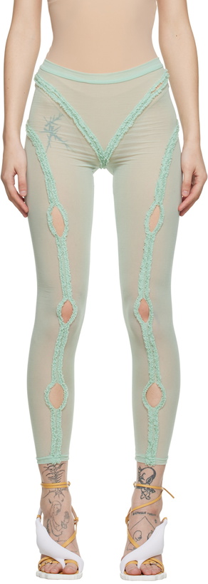 Photo: BARRAGÁN Green Moni Sheer Holey Leggings